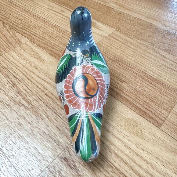 Rare 1950s Vintage Hand Painted Tonala Mexican Pottery Bird Folk Art - Picture 5 of 5